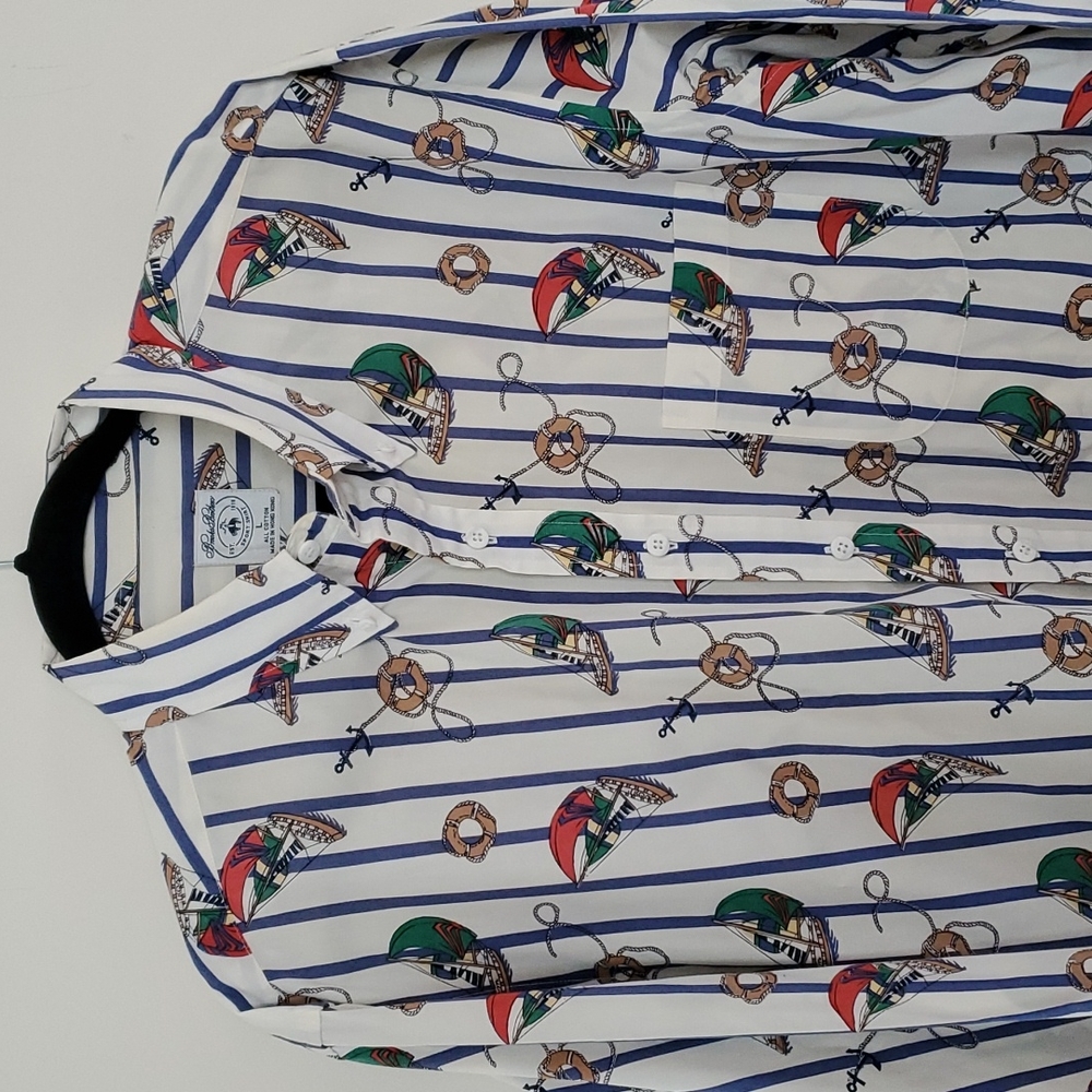 Vintage Brooks Brothers Sailing Theme Shirt Button Down